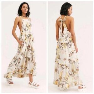 Free People Anita Printed Tiered Maxi Dress Women’s Size Large Boho